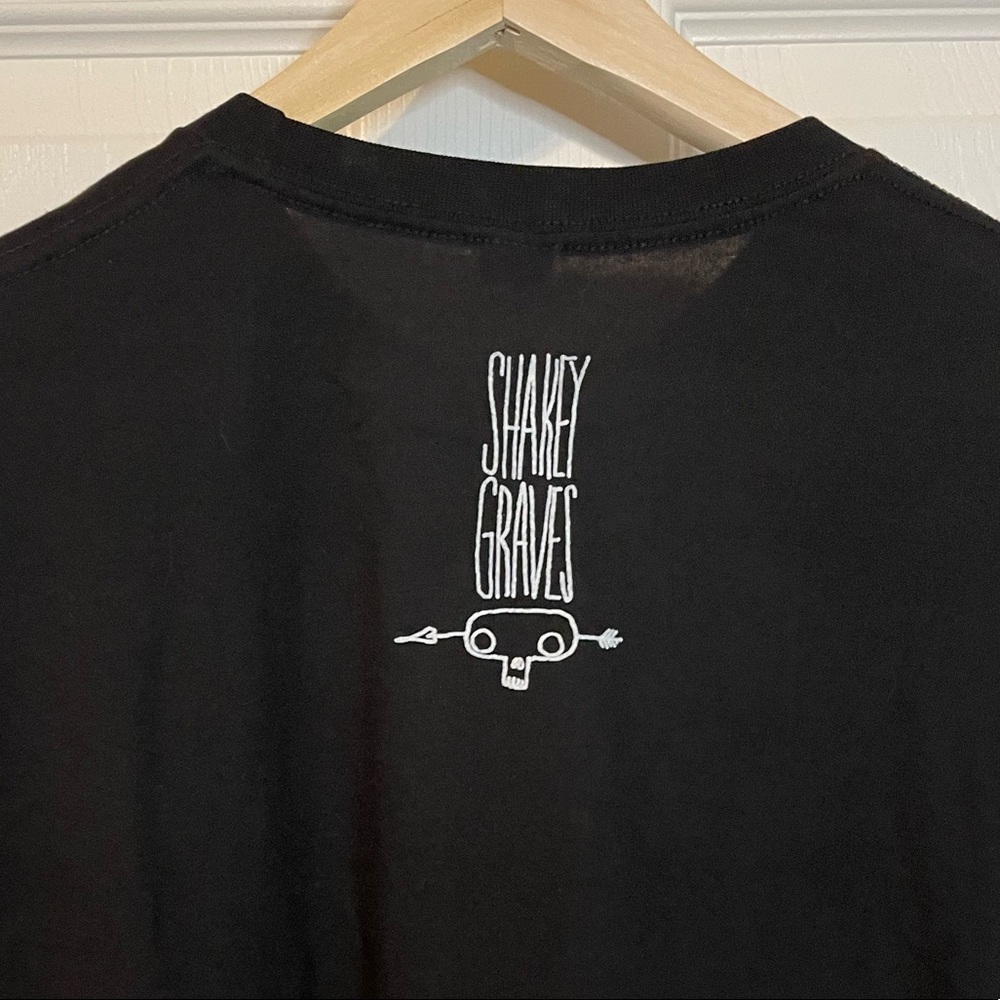 NWOT Tultex black Shakey Graves band tee w/ large skull graphic unisex sz XL